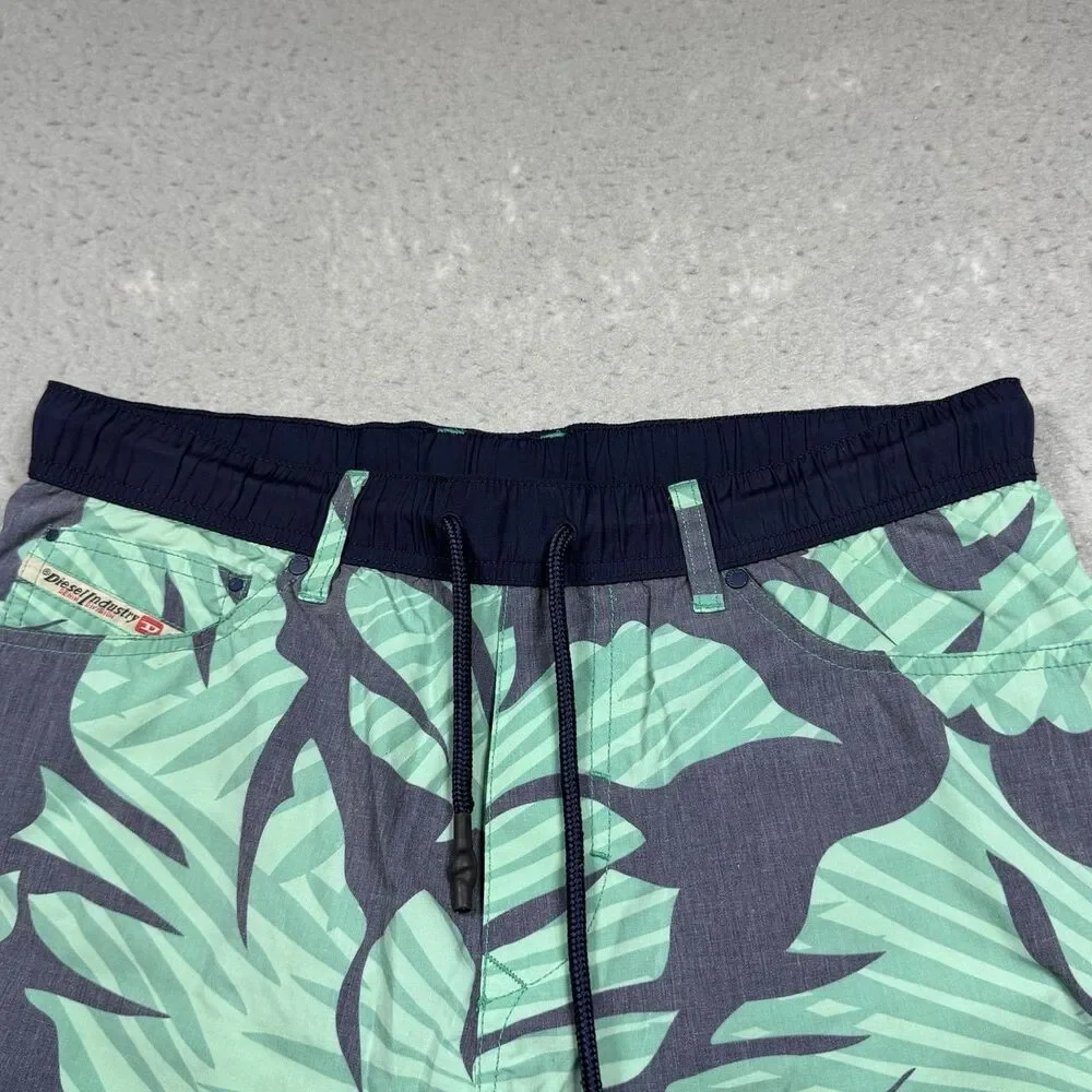 Diesel Beachwear Shorts Men’s Medium Blue  Drawstring Swim Beach Trunk